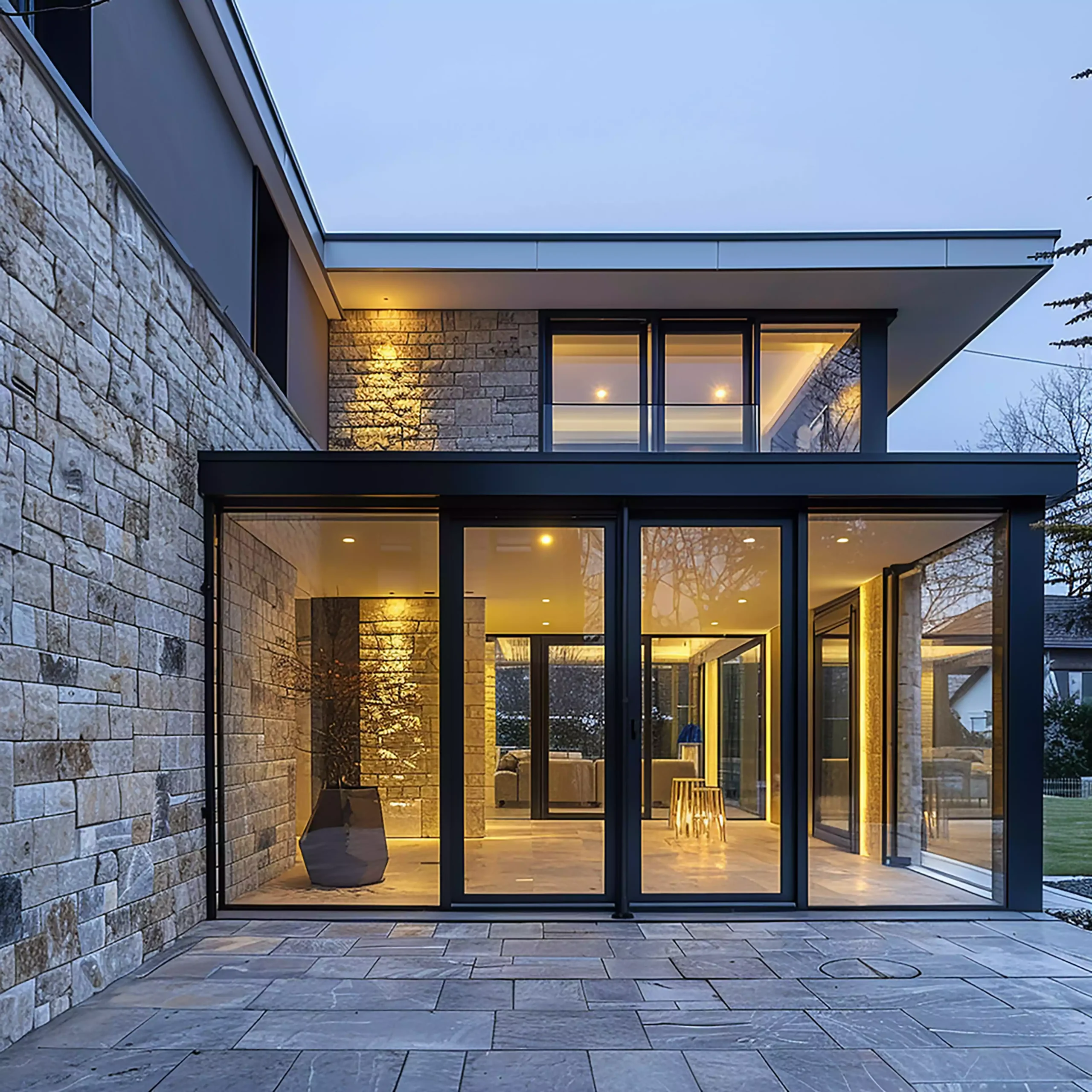 house-with-glass-door-that-says-word-wall