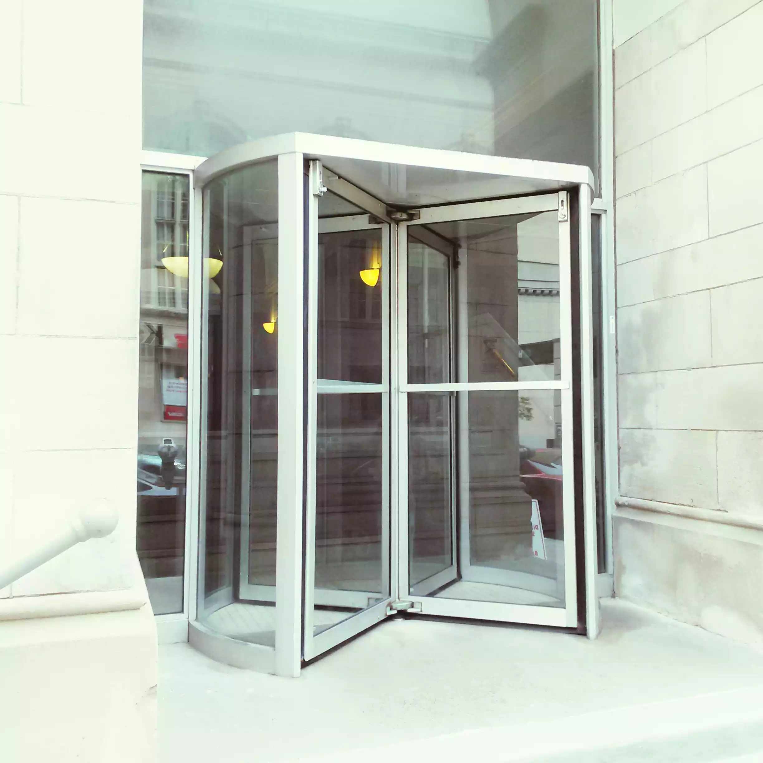modern-entrance-with-revolving-door